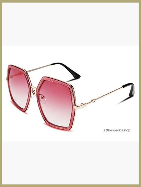 Large Hexagon Geometric Sunglasses UV400 Protection
